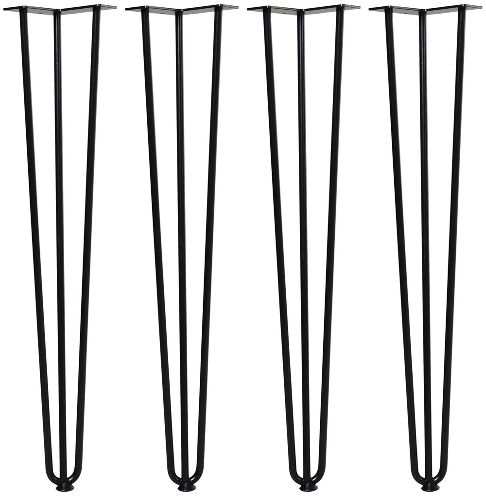 Pernas de Mesa de 4 Peças 3 Varas Pés para Móveis Aço Robusto com Prot