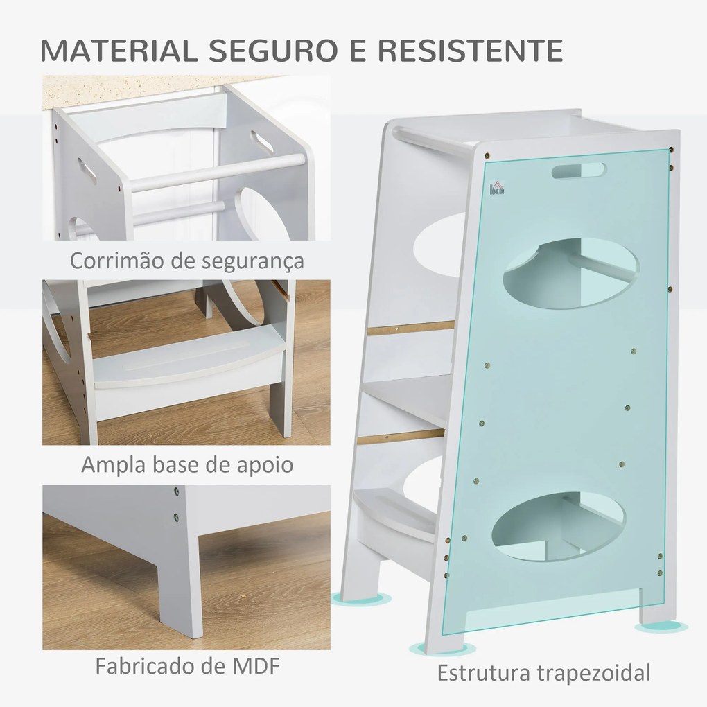 HOMCOM Torre de Aprendizagem de Madeira para Crianças Torre de Aprendi