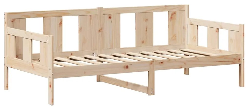 Conj. de sofá-cama e banco c/ telhado 90x190 cm pinho maciço