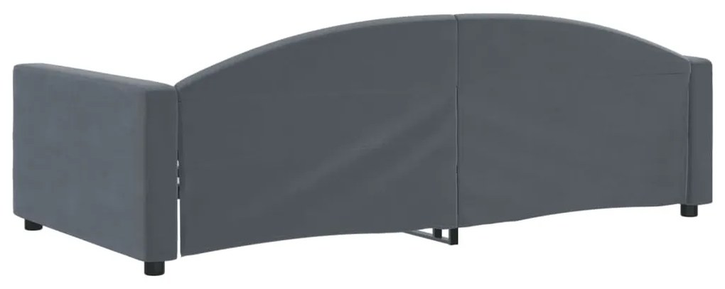 Sofá-cama 100x200 cm veludo cinzento-escuro