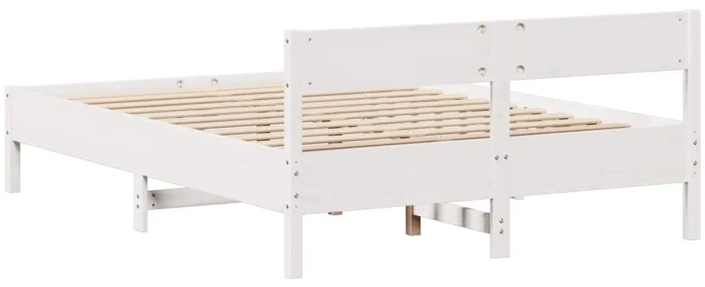 Cama sem colchão 120x190 cm madeira de pinho maciça branco