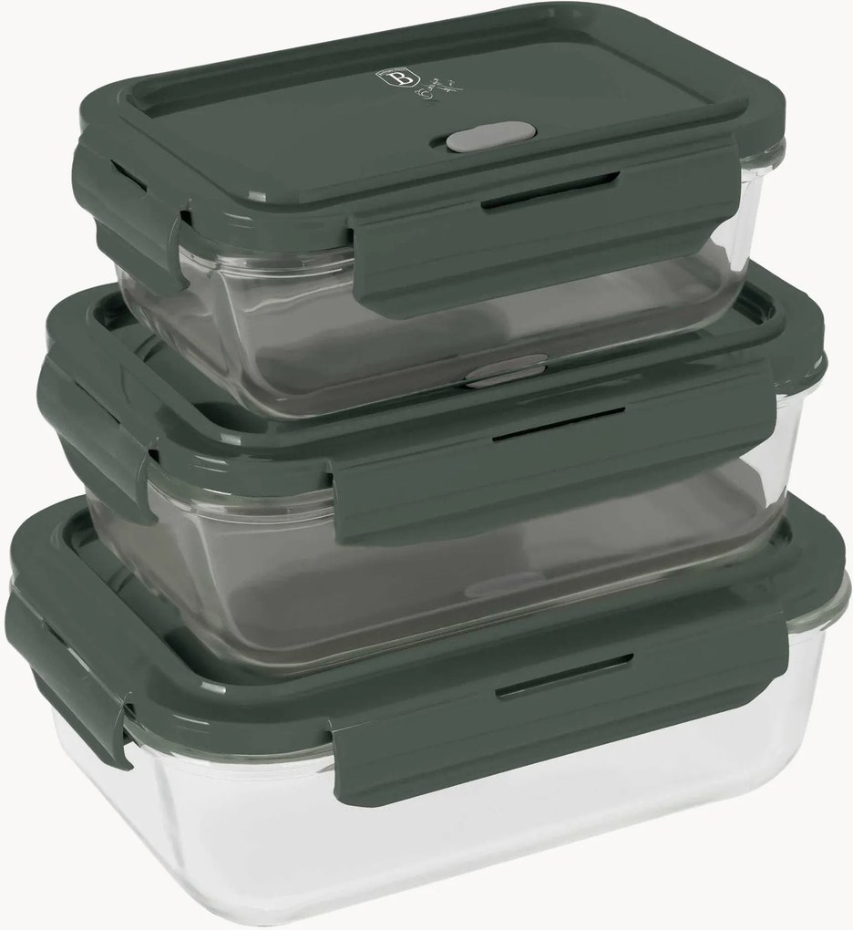 Recipientes para alimentos Matte Green, conjunto de 3