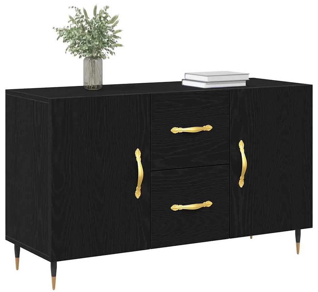 Aparador Preto Carvalho 100x36x60 cm Madeira Sintética