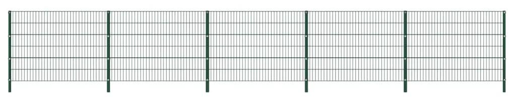 Painel de vedação com postes ferro 8,5x1,2 m verde