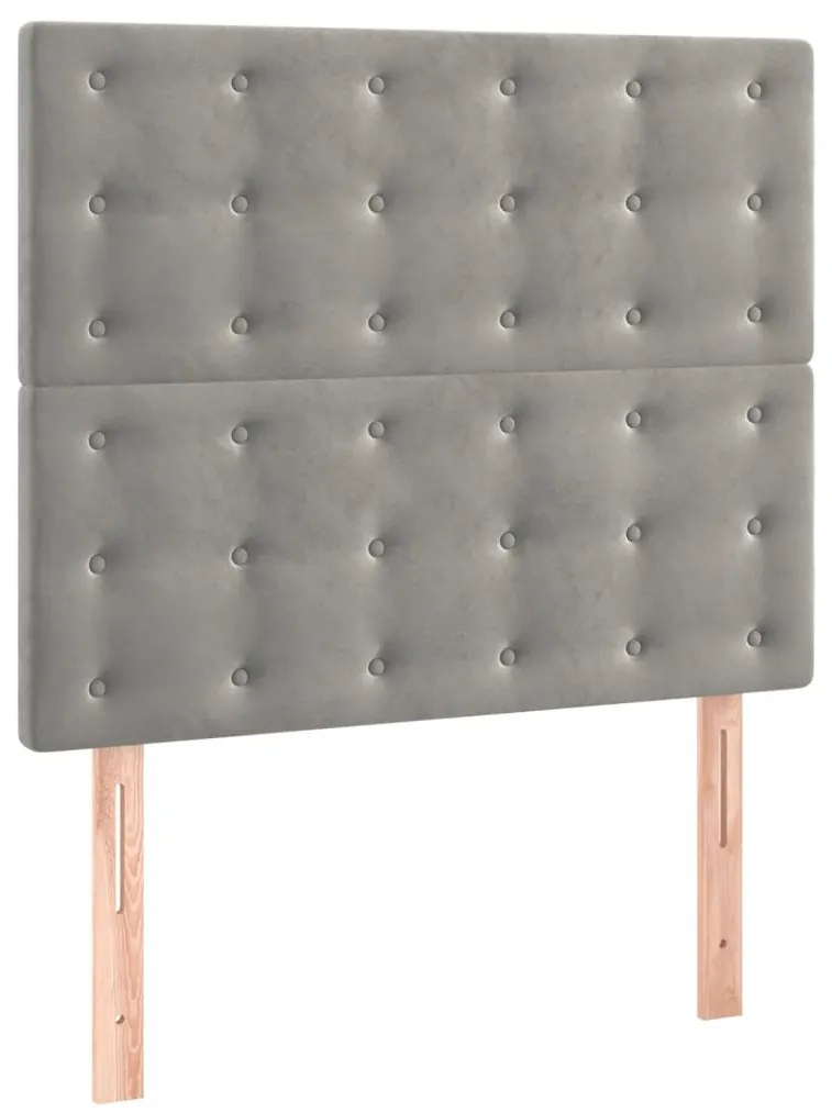 Estrutura de cama sem colchão 90x200 cm veludo cinzento-claro