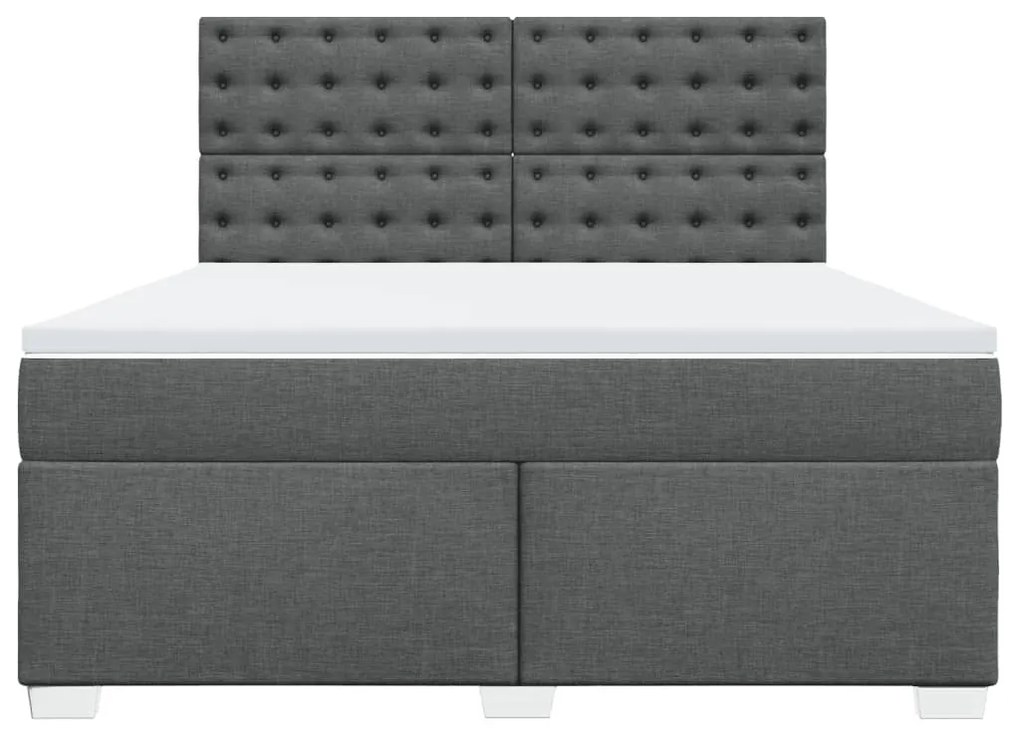 Cama com molas/colchão 180x200 cm tecido cinzento-escuro