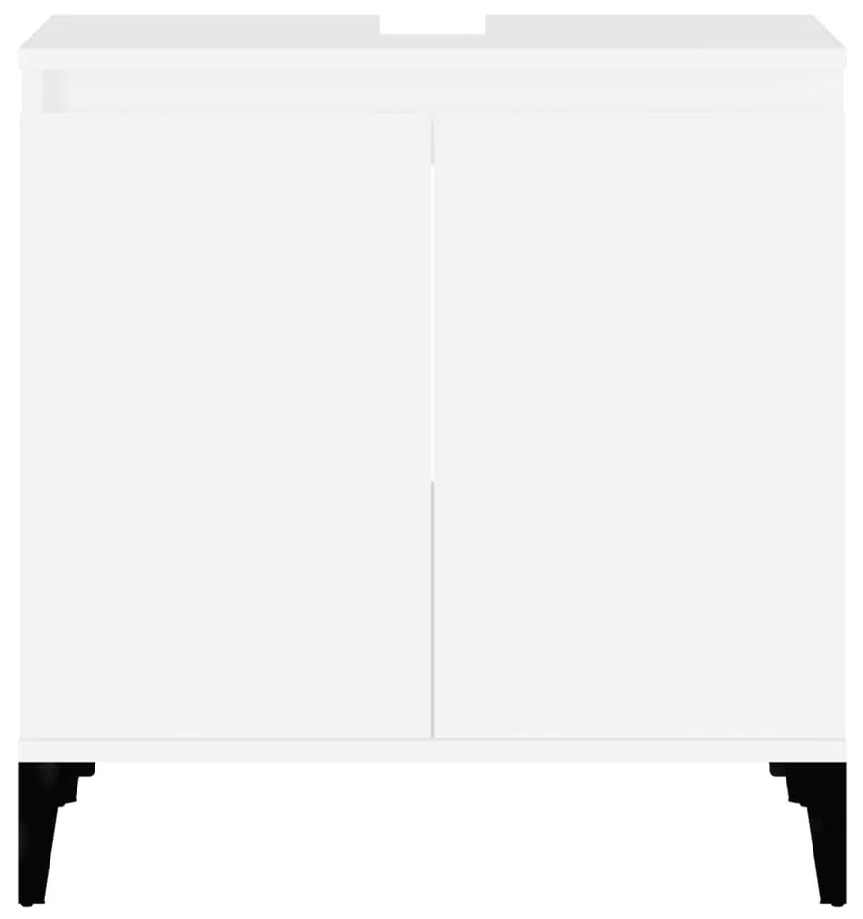 Armário de lavatório 58x33x60 cm derivados de madeira branco