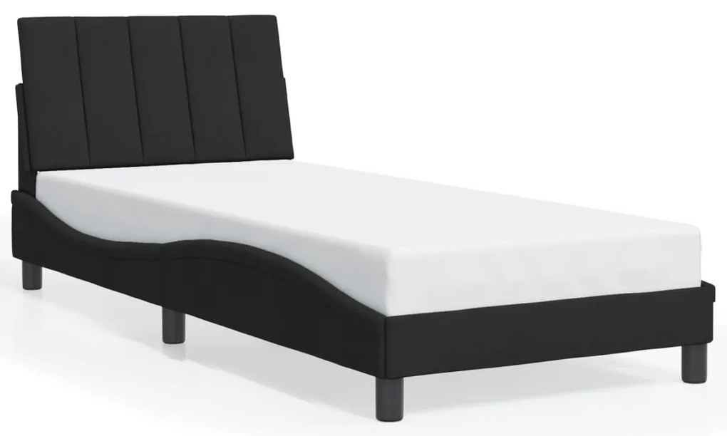 Estrutura de cama c/ luzes LED 90x200 cm veludo preto