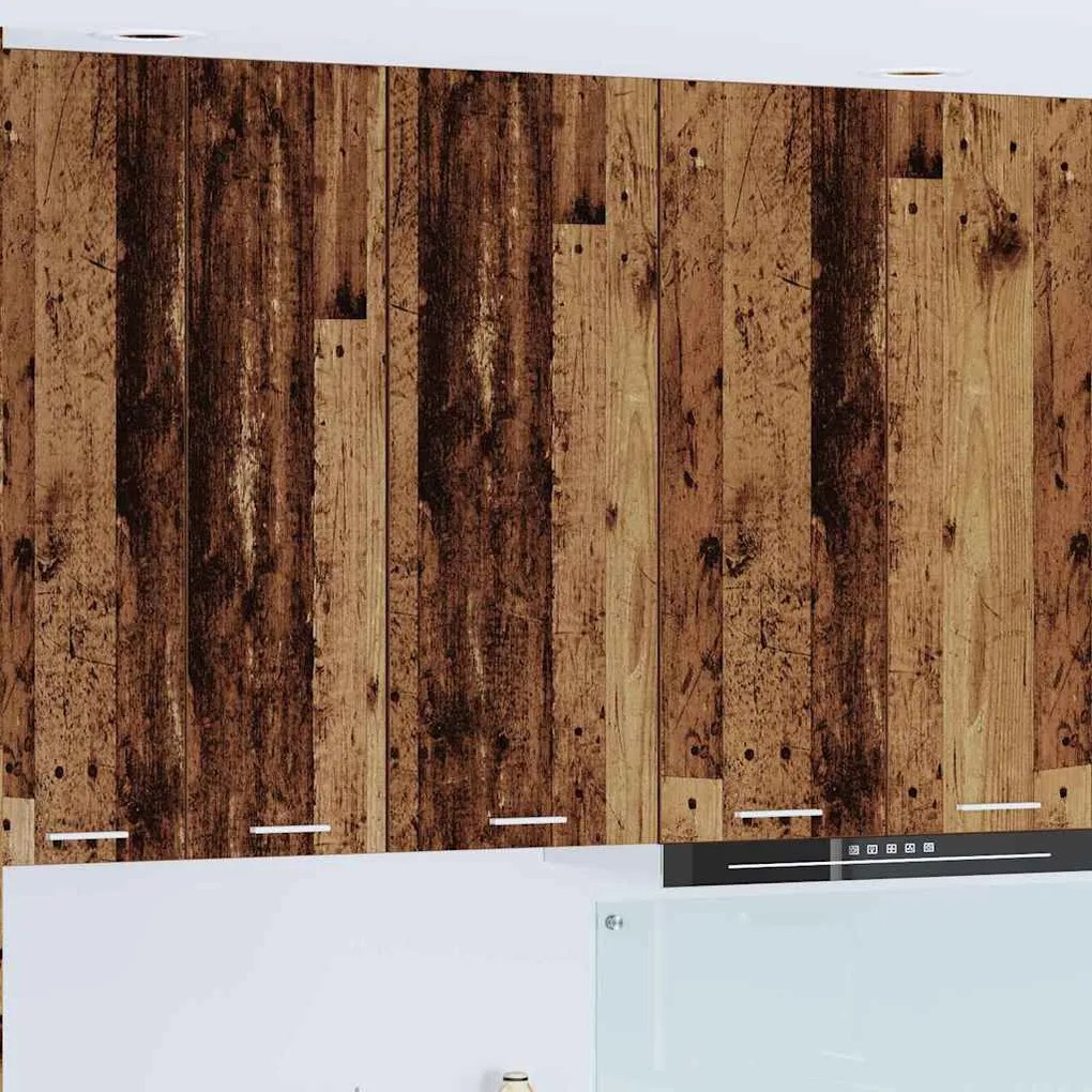 vidaXL Armário suspenso com porta Riga Madeira antiga 40 x 31 x 100 cm