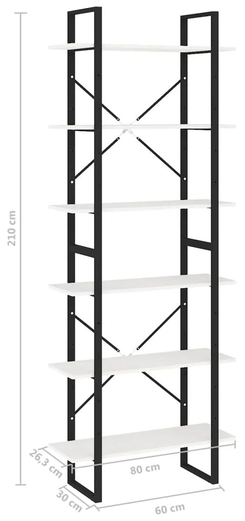 Estante alta 80x30x210 cm madeira de pinho maciça branco