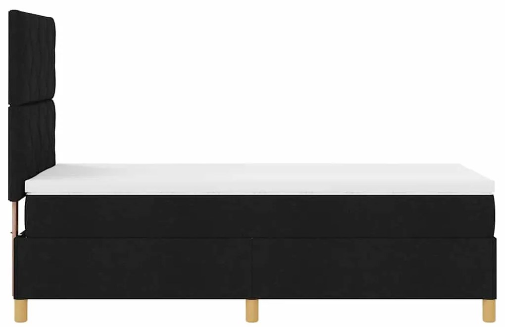 Cama Box com Colchão e LED Preto 90x190 cm Tecido