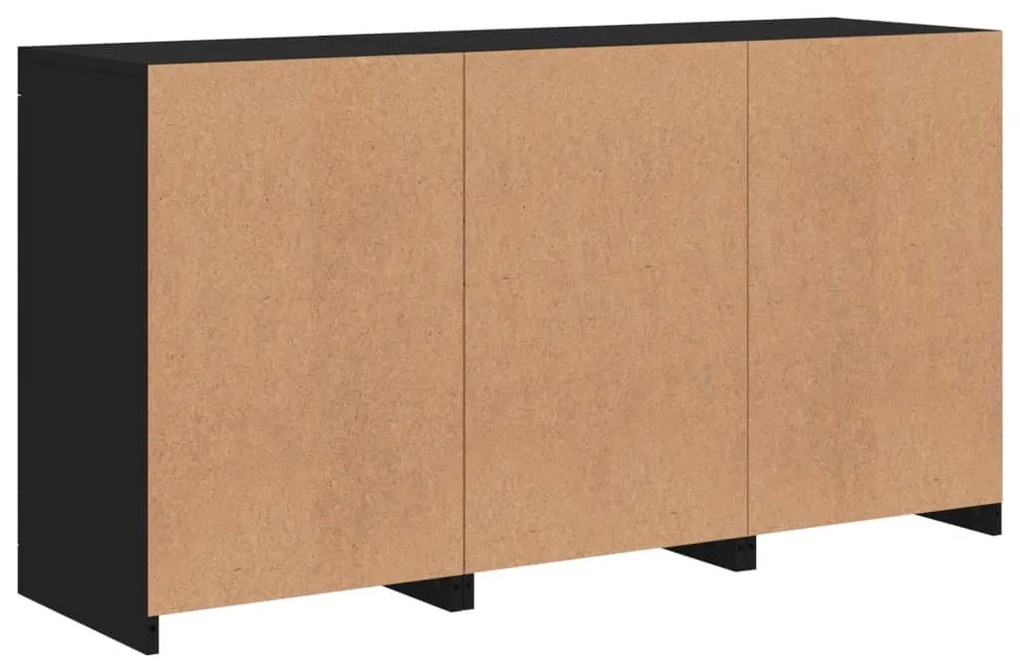Aparador com luzes LED 123x37x67 cm preto