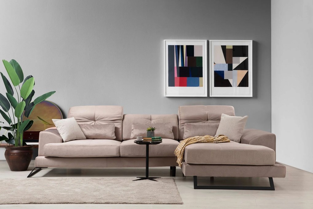Sofá de Canto Frido – Bege – 308 x 190 cm