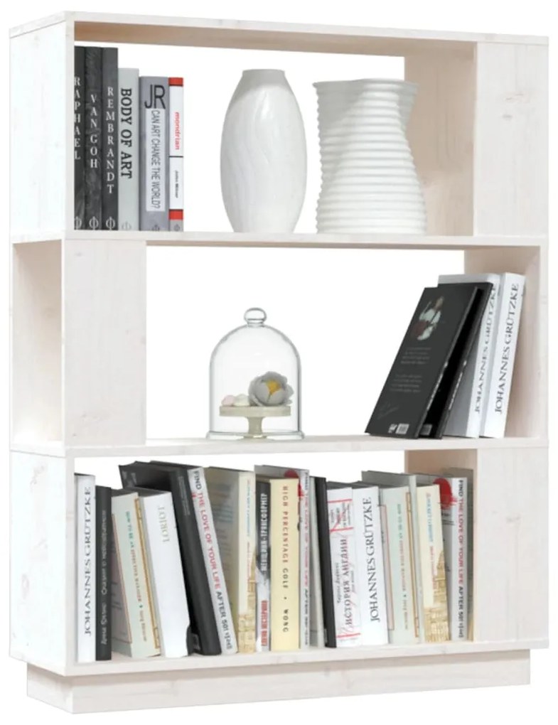Estante/divisória 80x25x101 cm pinho maciço branco
