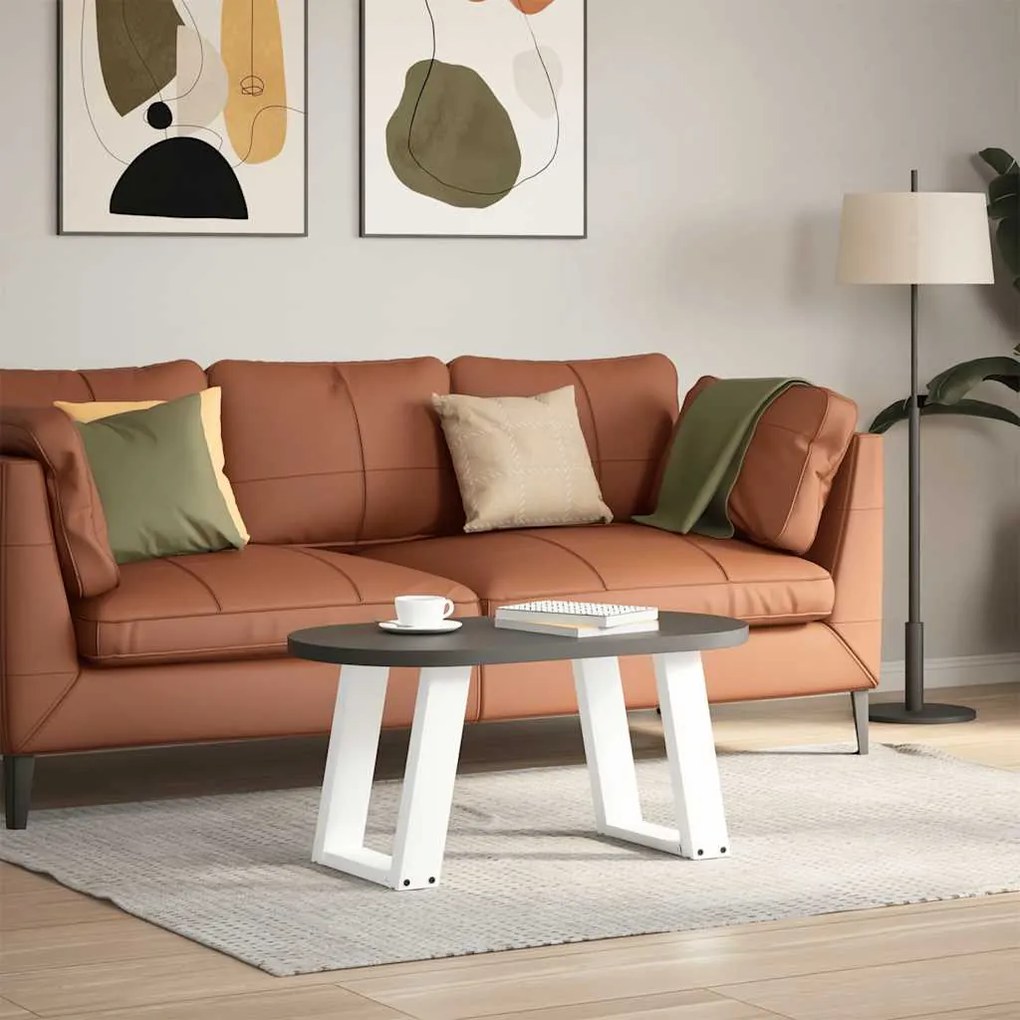 Pés para mesa de centro em formato de U, 2 peças, branco, 38x(42-43) c