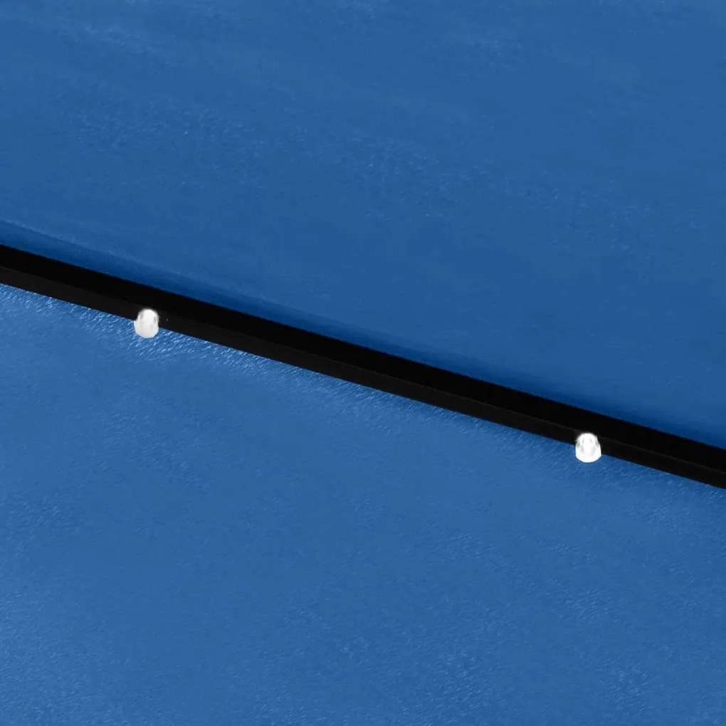 Guarda-sol de jardim c/ luzes LED/poste de aço 2x3 m azul ciano