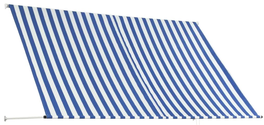 Toldo retrátil 250x150 cm azul e branco