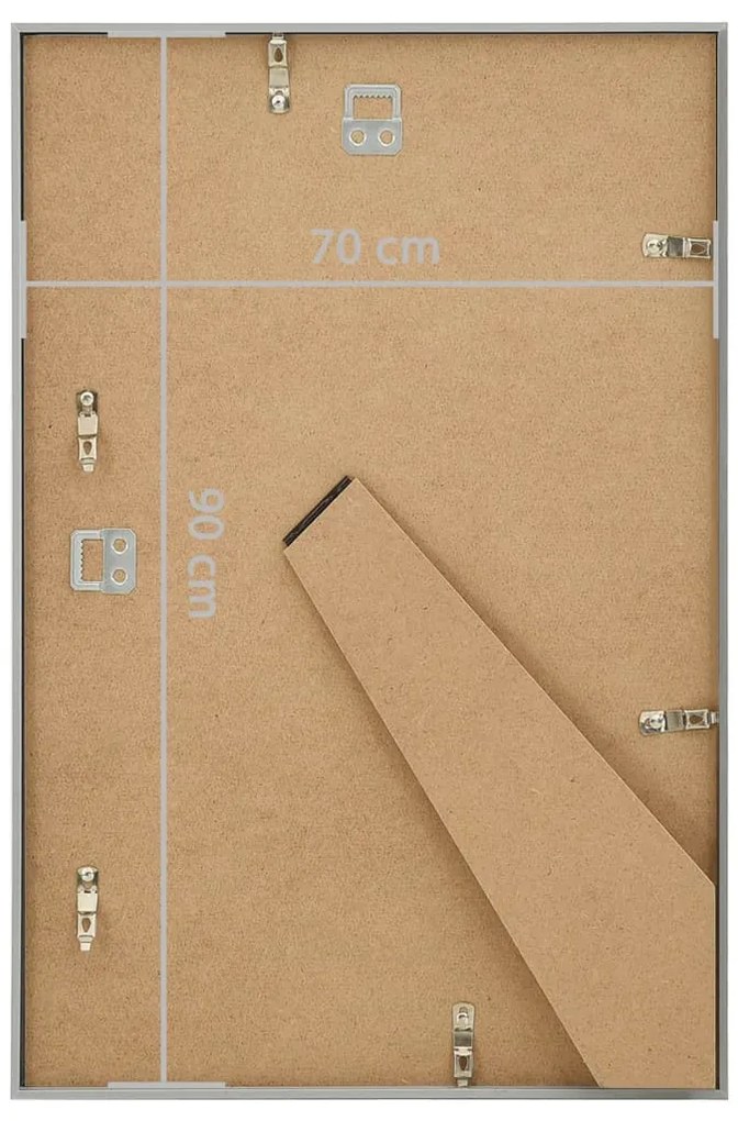 Molduras para parede ou mesa 3 pcs 70x90 cm MDF prateado