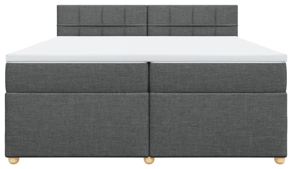 Cama com molas/colchão 200x200 cm tecido cinzento-escuro