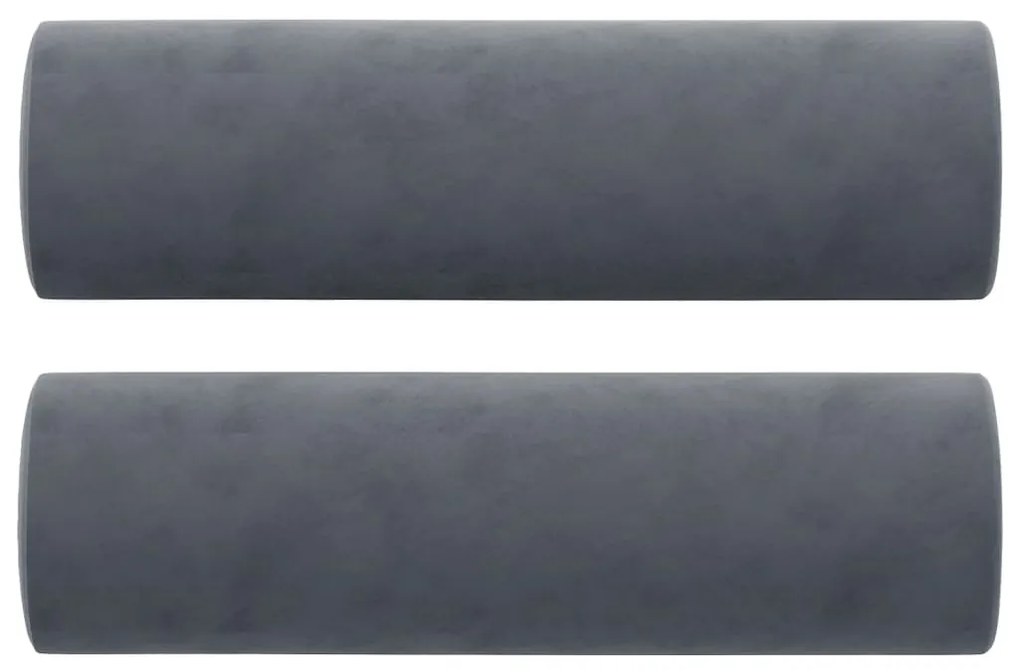 Sofá 2 lug. c/ almofadas decorativas 140 cm veludo cinza-escuro