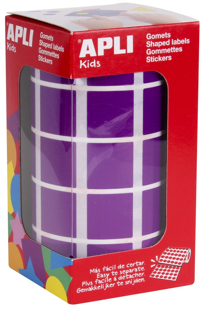 Rolo Autocolantes Quadrangular Roxo 20MM
