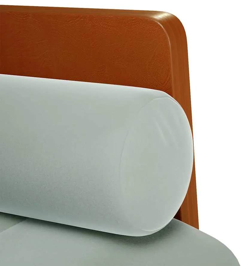 Sofá-luvas com rolos 110 cm veludo cinzento-claro