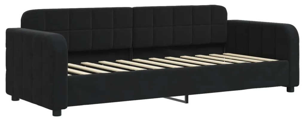 Sofá-cama com gavetão 80x200 cm veludo preto