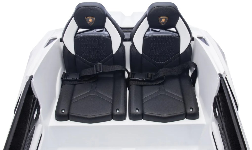 Carro elétrico para Crianças 2 Lugares Lamborghini Revuelto XL STRONG 24V, Rodas AR bombeado, Assento Couro ecológico Branco