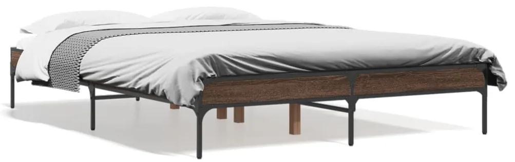 Estrutura de cama 140x190cm derivados madeira/metal