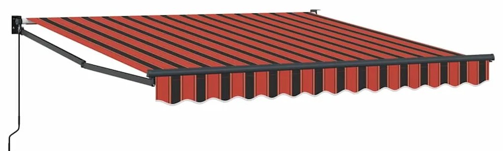 Toldo Retrátil Manual Laranja e Marrom 350x250 cm