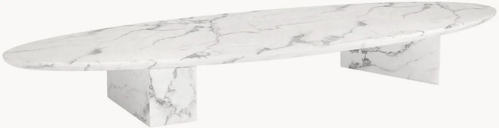 Mesa de centro oval com aspeto mármore Aurore