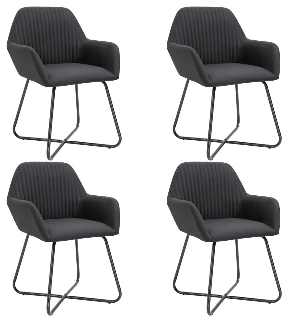 vidaXL Cadeiras de jantar 4 pcs tecido preto
