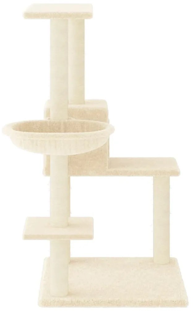 Árvore para gatos c/ postes arranhadores sisal 95 cm cor creme