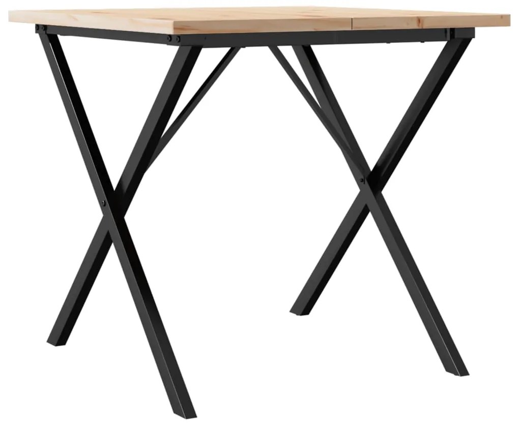Mesa de jantar estrutura em X 90x90x75,5 cm pinho/aço