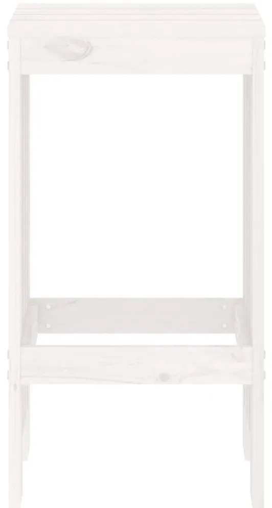 Bancos de bar 2 pcs 40x36x75 cm madeira de pinho maciça branco