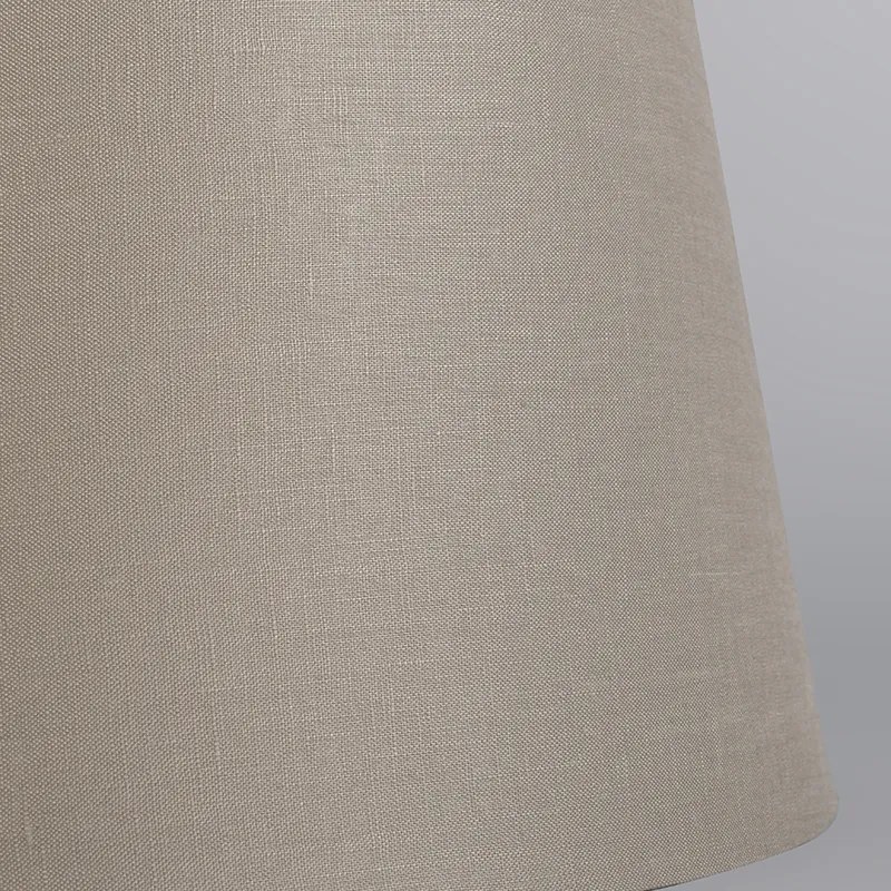 Abajur de Linho Taupe Redondo Angulado 35/30/18