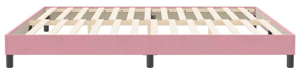 Estrutura de cama com colchão 200x210 cm veludo rosa
