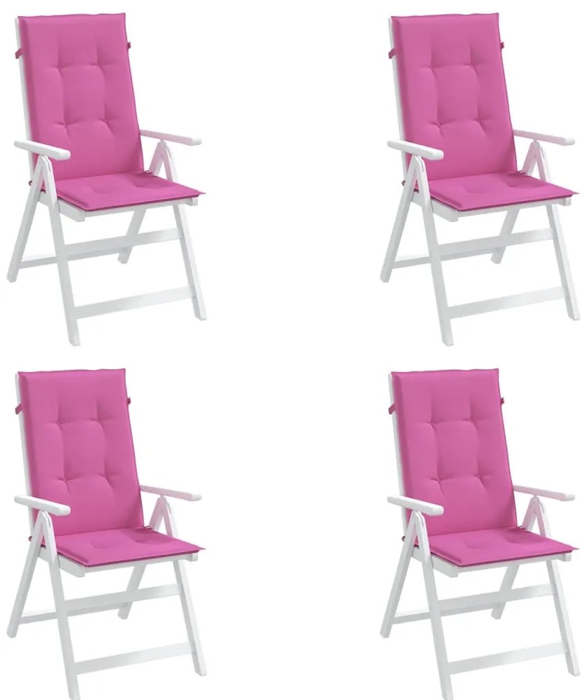 Almofadões cadeira de encosto alto 4 pcs tecido rosa