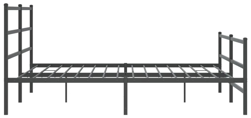 Estrutura de cama com cabeceira e pés 193x203 cm metal preto