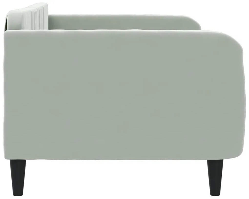 Sofá-cama 90x200 cm veludo cinzento-claro