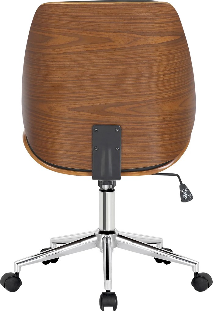 Cadeira de Escritório Mitch Chrome Preto e nogueira