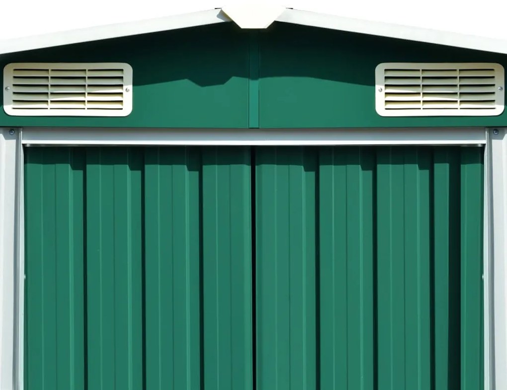 Abrigo de jardim 257x489x181 cm metal verde