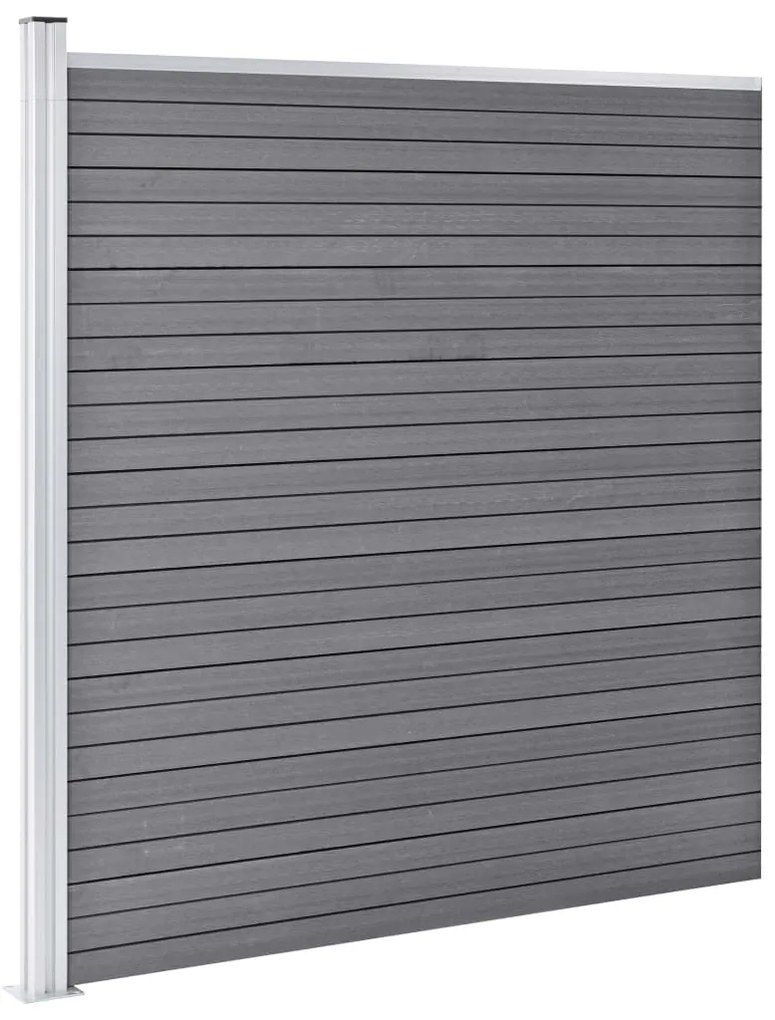 Painel de vedação para jardim 526x186 cm WPC cinzento