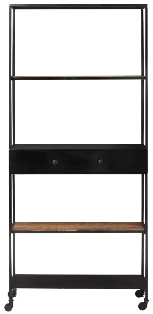Estante 80x35x180 cm madeira de mangueira áspera e ferro