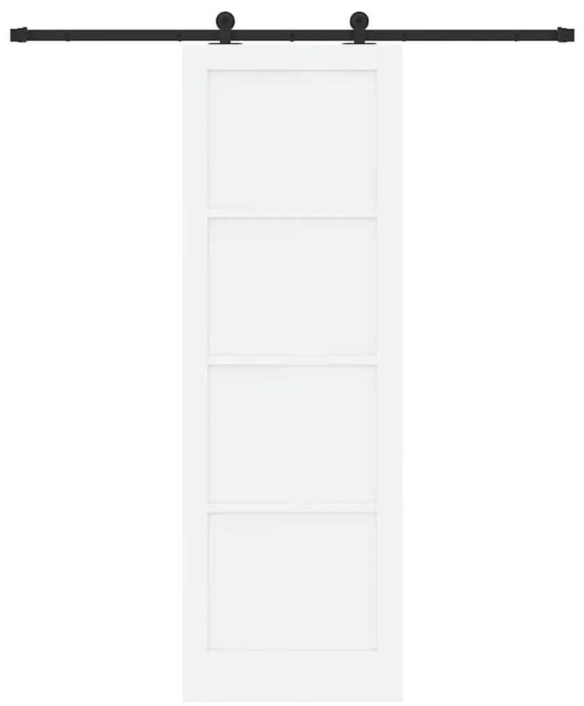 Porta Deslizante com Conjunto de Ferragens Branca 78x232 cm Madeira Ma