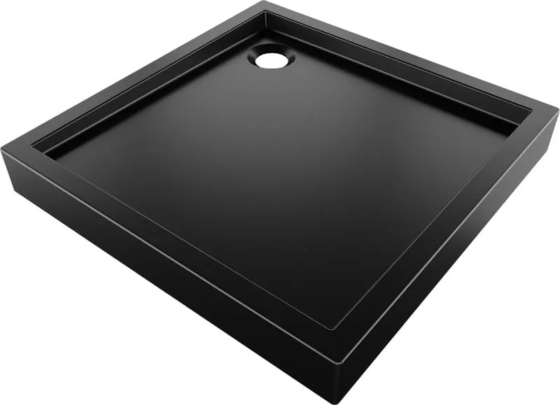 Mexen Flow+ base de duche quadrada 100 x 100 cm, preto mate - 46S701010H