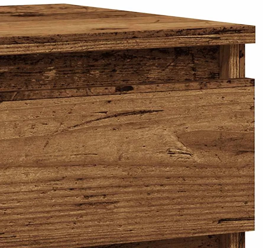 Mesas cabeceira 2pcs 40x35x50cm derivados madeira madeira velha