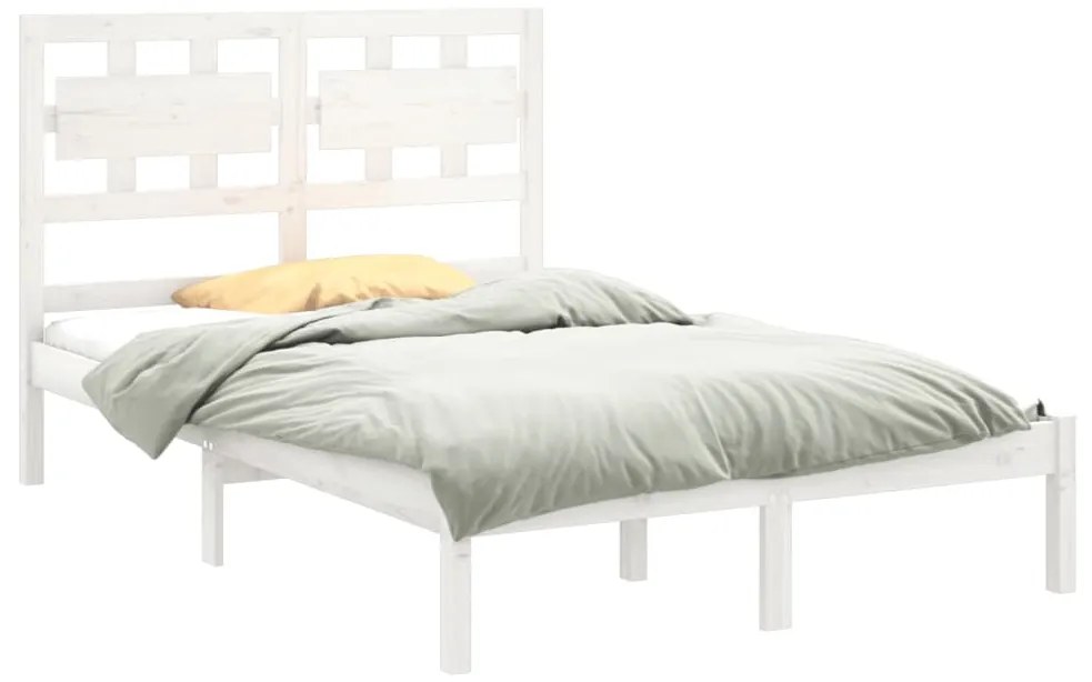 Estrutura de cama 120x200 cm madeira maciça branco