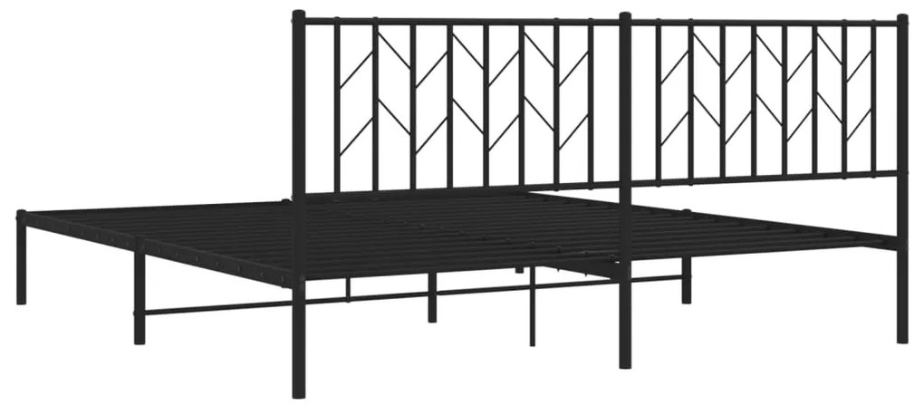 Estrutura de cama em metal com cabeceira 180x200 cm preto