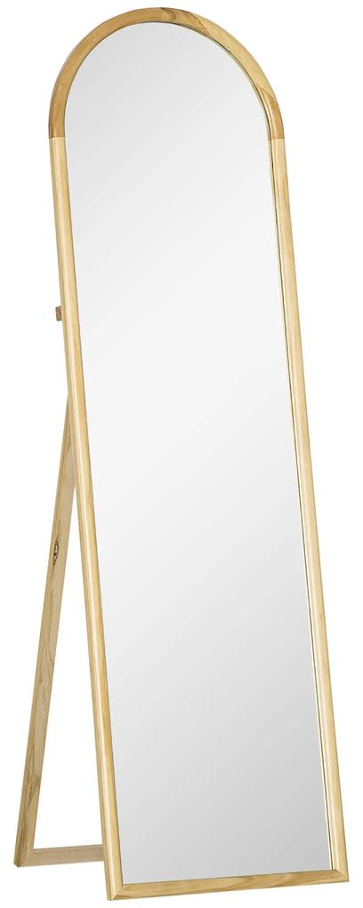 HOMCOM Espelho de Pé de Madeira Espelho de Corpo Inteiro com Suporte para Dormitório Camarim Estilo Moderno 150x46x43cm Madeira | Aosom Portugal